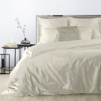 Posteľné obliečky saténové Nova bežová, jednofarebná